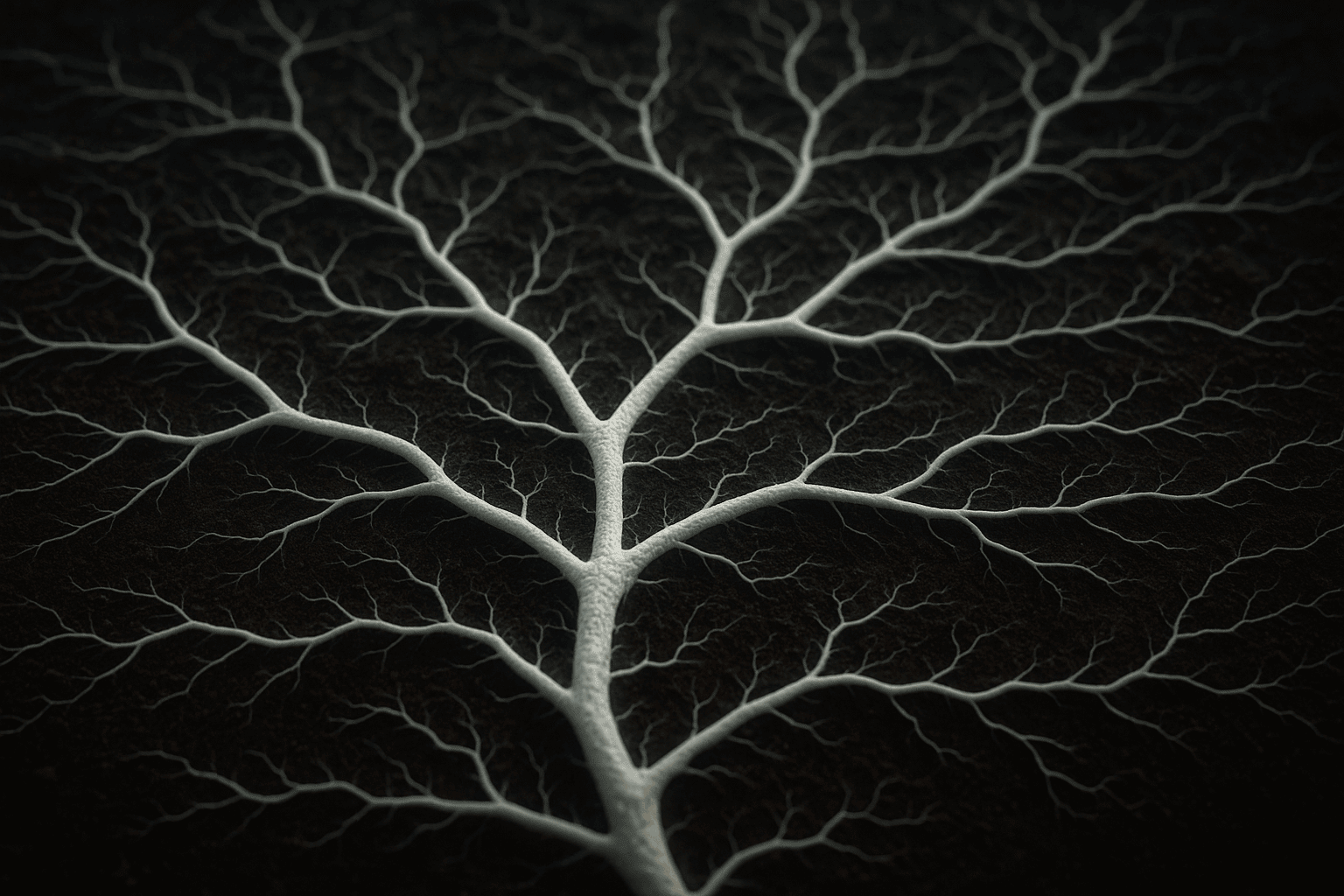 La-champignonniere-le-mycelium-du-champignon Illustration du mycélium souterrain reliant champignons et racines d’arbres